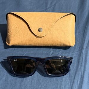 Ray-Ban Sunglasses in Translucent Blue with Black Lenses